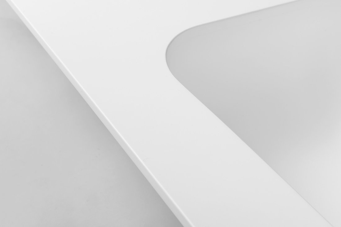 ARUBA Doppelwaschtisch mitten, 210x51,5 cm, Rockstone white matt