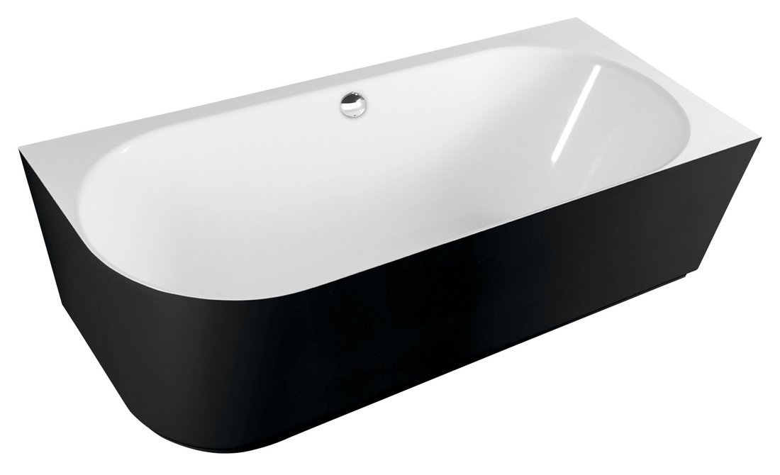 SUSSI R Freistehende Badewanne 160x70x49,5cm, schwarz/weiß