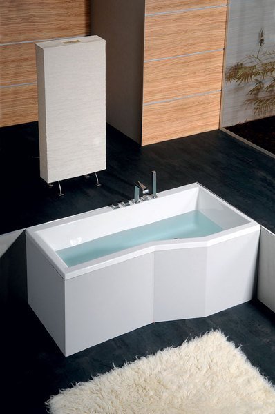 VERSYS L asymmetrische Badewanne 160x84x70x47cm, links, weiß