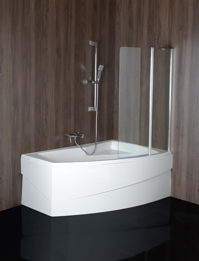MAMBA R asymmetrische Badewanne 160x95x44cm, rechts, weiß