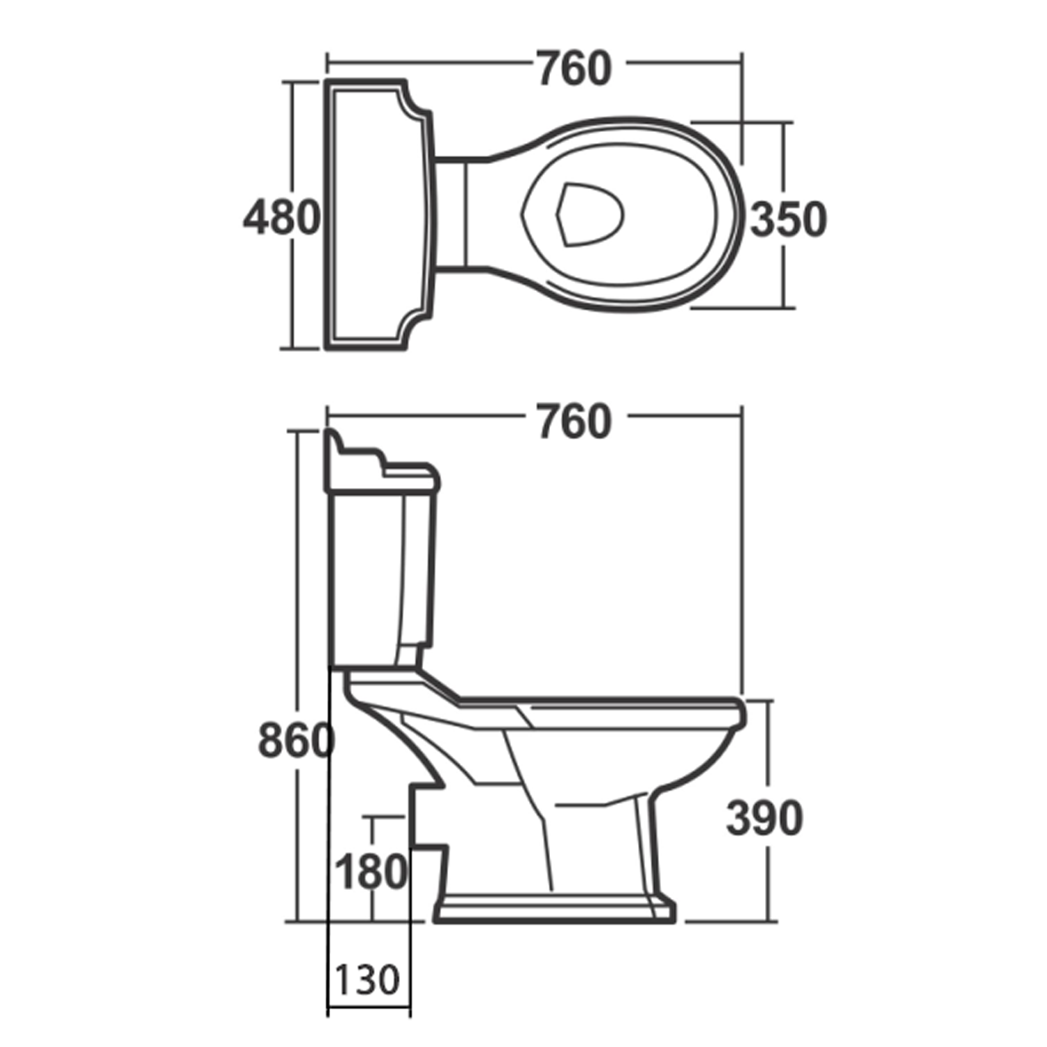 ANTIK WC Spülkasten inklusive Spülmechanismus, weis