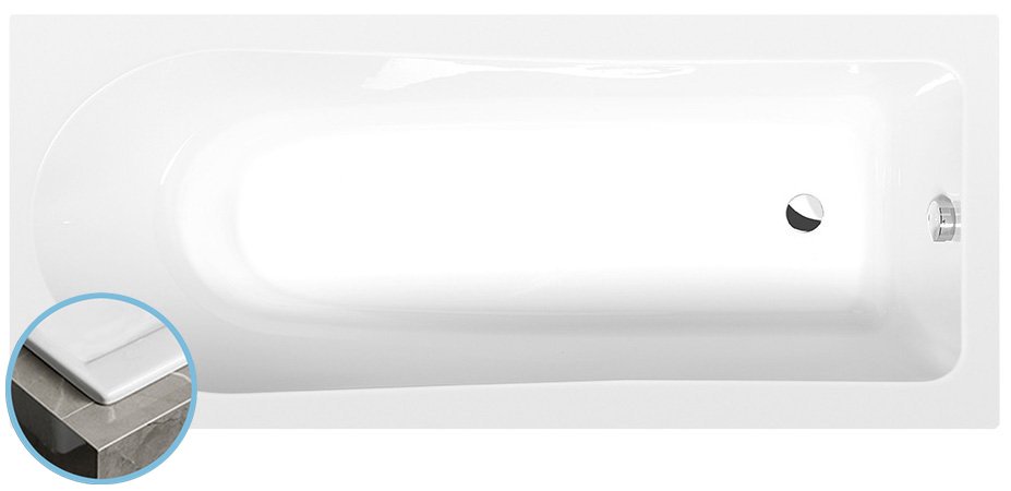 LISA SLIM Rechteckwanne 150x70x47cm, weiß