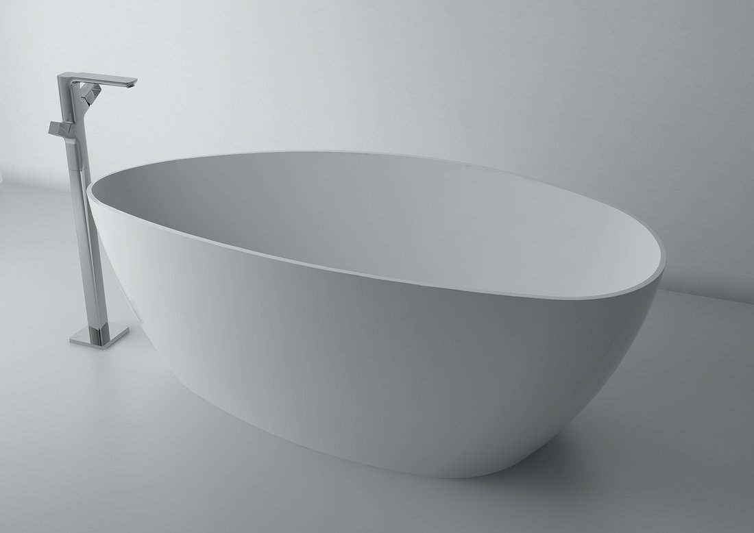 ELIPSIE - Gussmarmor-Badewanne 1700x770x620mm, Volumen 330 l , weiß glänzend