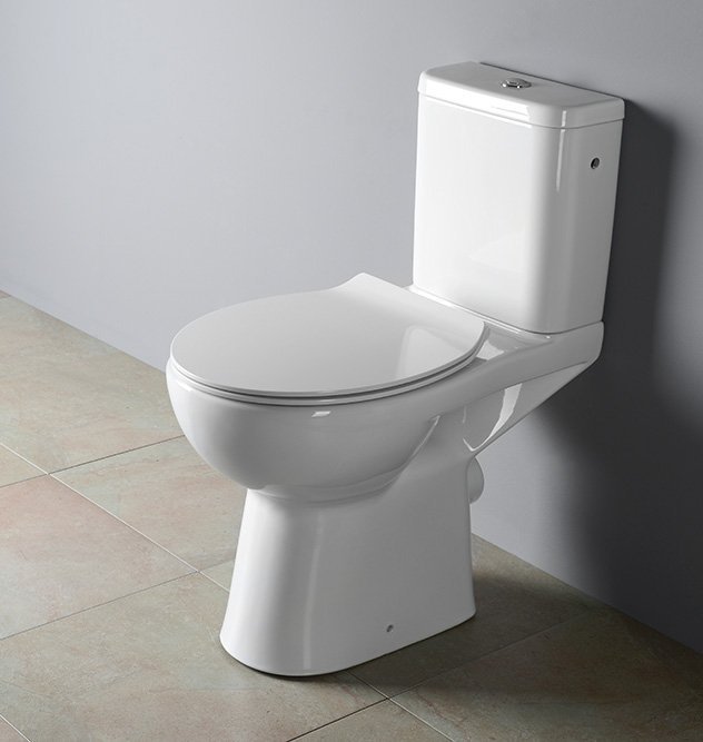 ETIUDA Kombi-WC erhöht Rimless, Abgang waagerecht