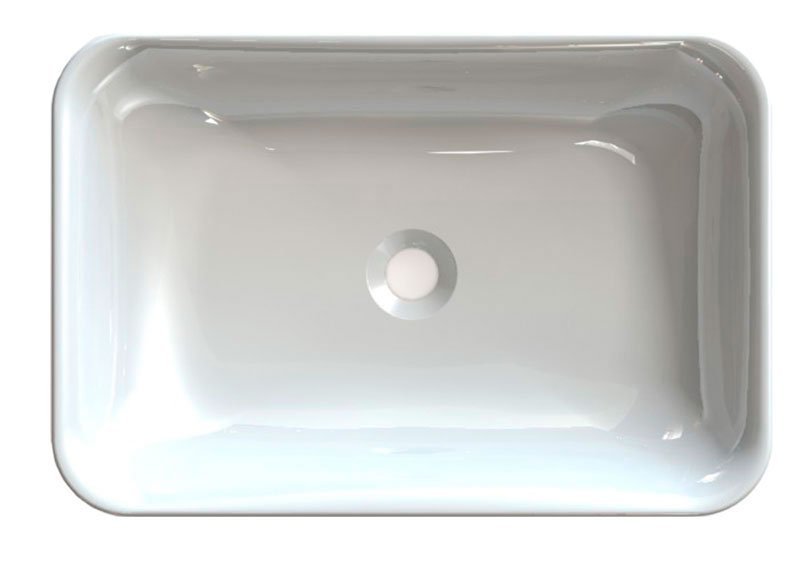 ASTORIA Gussmarmor-Waschtisch 55x12x37cm, weiß