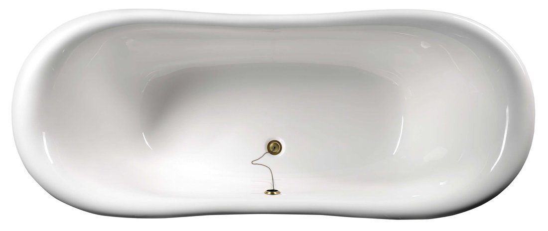 CHARLESTON Freistehende Badewanne 188x80x41cm, Füße bronze, weiß