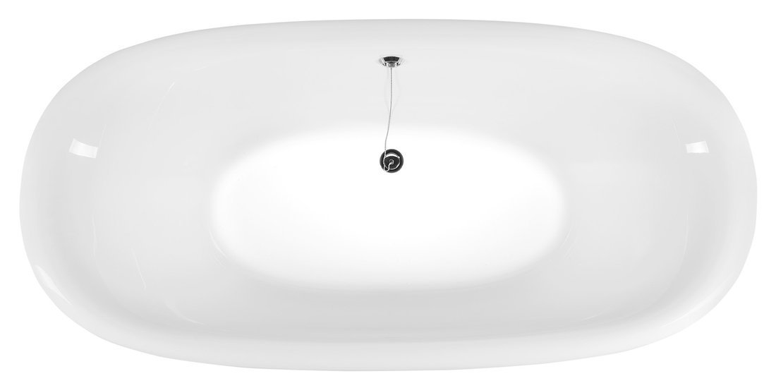 REGATA Freistehende Badewanne 175x85x61cm, Füße Chrom matt, schwarz/weiß