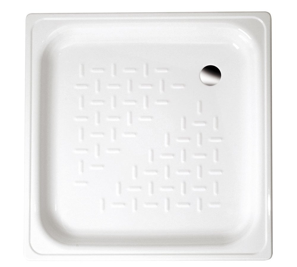 Emaille-Duschwanne, Quadrat, 70x70x12cm, weiß