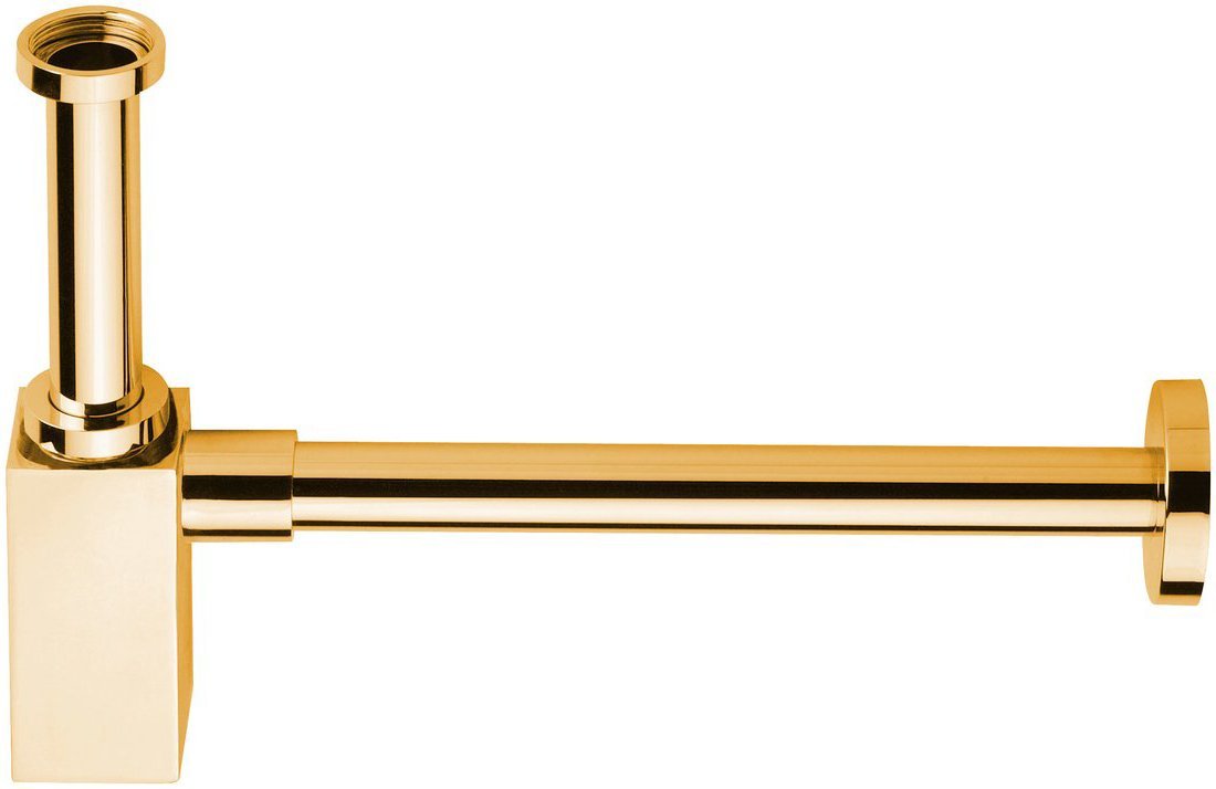 Waschbecken-Siphon 5/4", Abfluss 32 mm, eckig, Gold