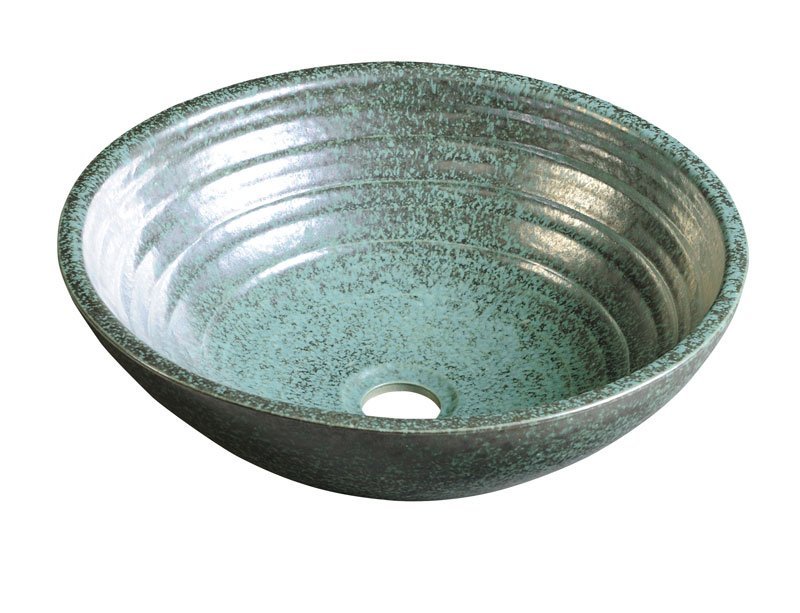 ATTILA Keramik-Waschtisch, Durchmesser 43 cm, grünes Kupfer