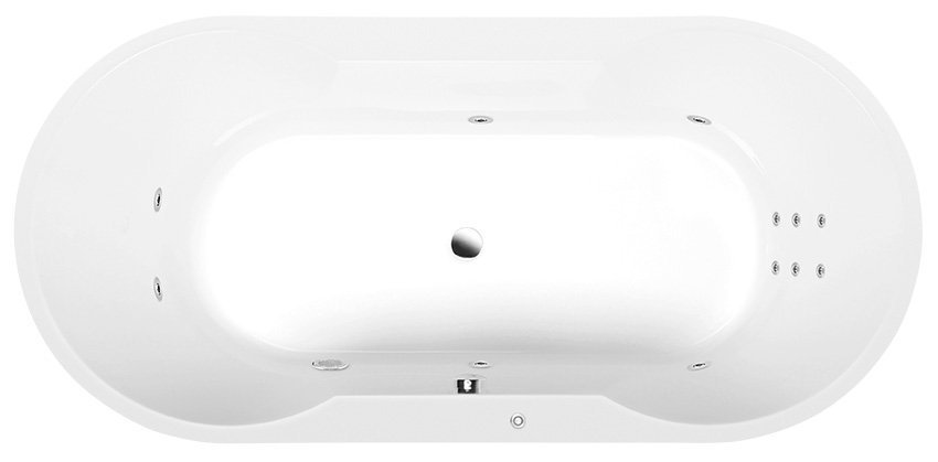IO HYDRO Hydromassage-Badewanne, 180x85x49cm, weiss