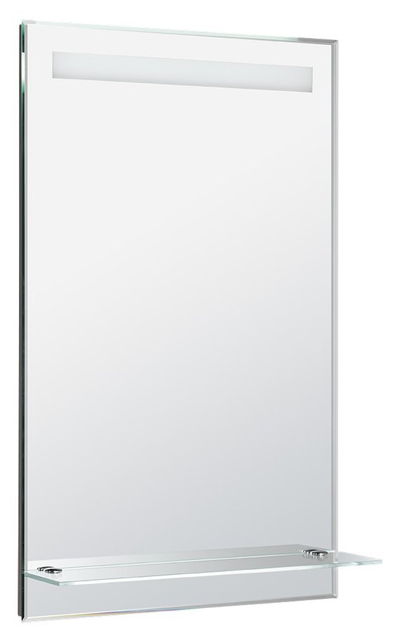 LED beleuchteter Spiegel 50x80cm, Glasablage, Knopfschalter