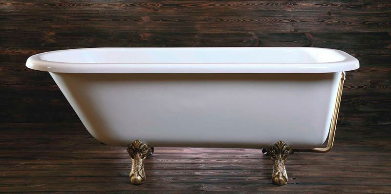 FOXTROT Freistehende Badewanne 170x75x47cm, Füße bronze, weiß