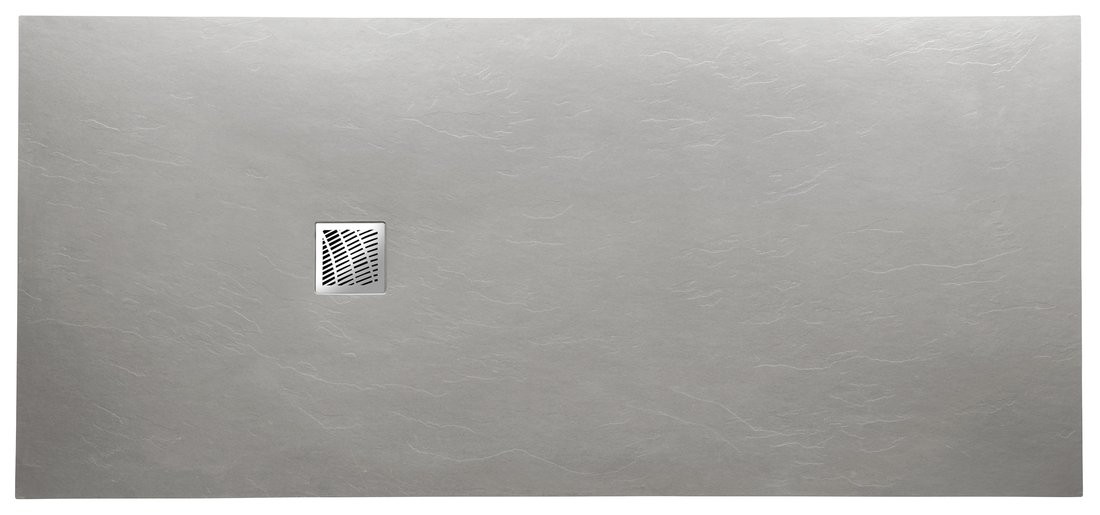 MITIA Gussmarmor-Duschwanne, rechteckig 120x90x3 cm, grau