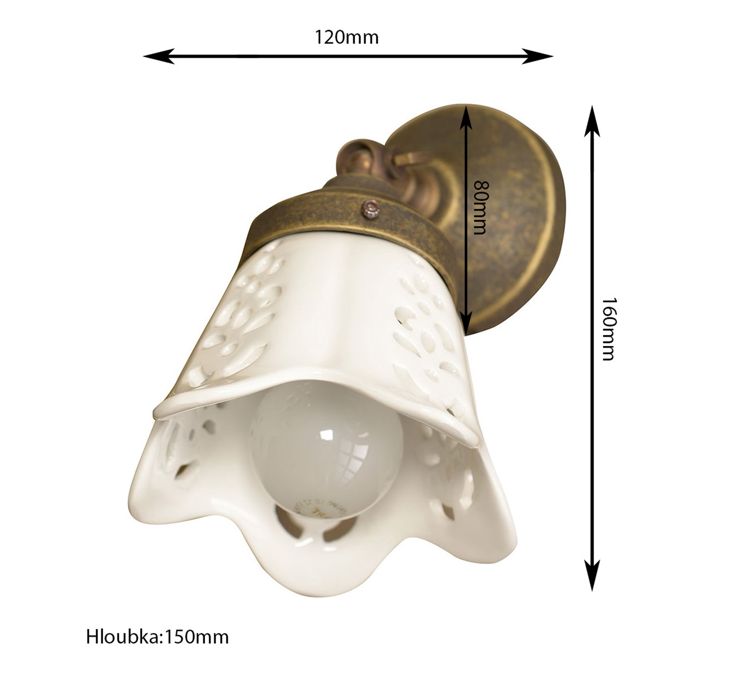 SORENTO Lampe E14 40W, 230V, Keramikschirm, bronze