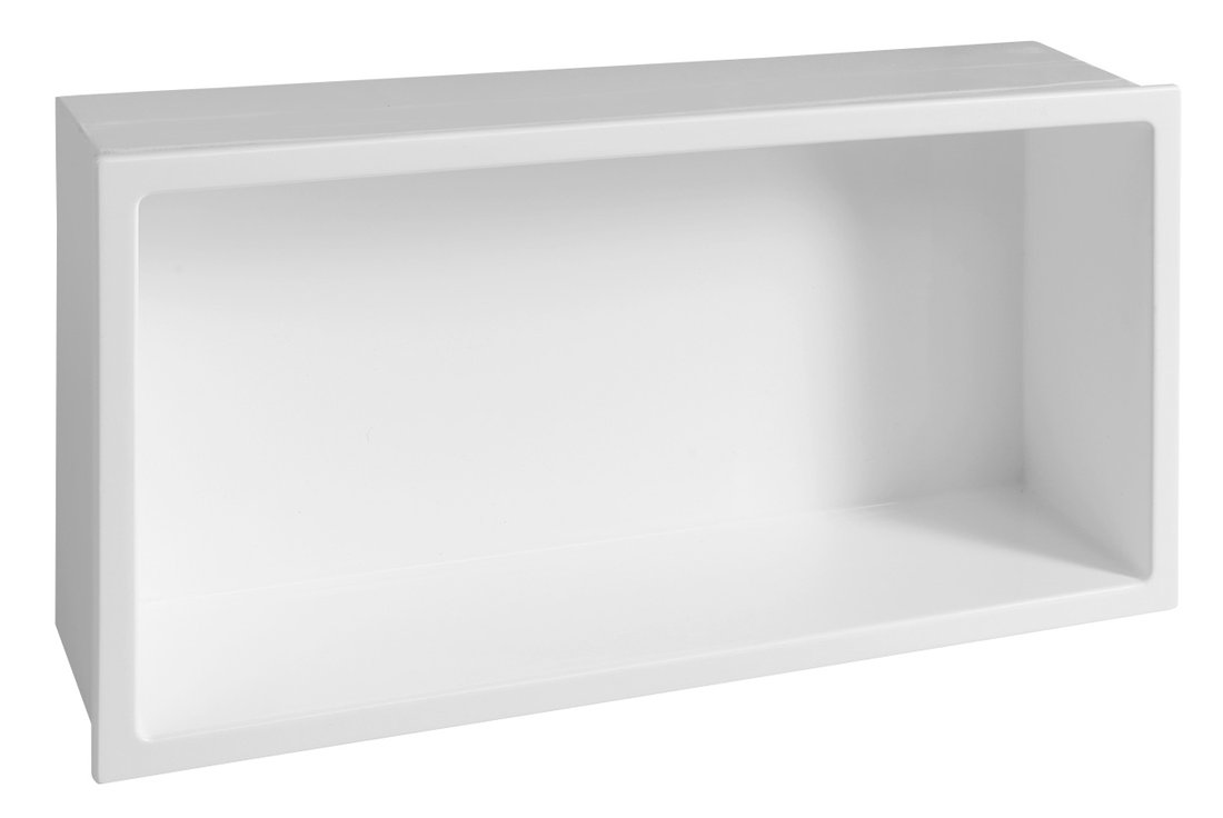 INSERTA Wandablage für Fliesen, Gussmarmor, 510x270mm, weiß