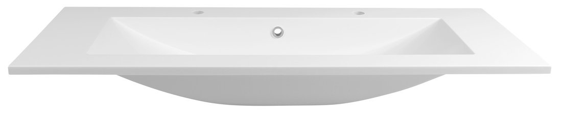 YUKON Gussmarmor-Waschtisch, 2x Armaturloch, 120x45cm, weiß