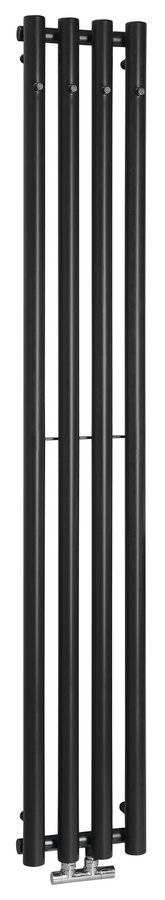 PILON Badheizkörper 270x1800 mm, mit 4 Haken, schwarz matt