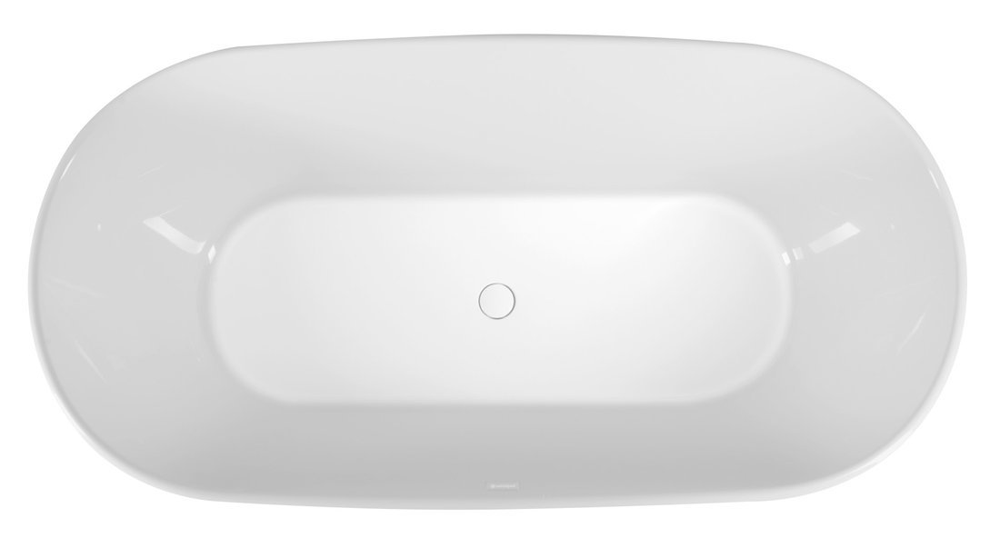 DELONIX Freistehende Gussmarmor-Badewanne 170x84x61,5cm, weiß