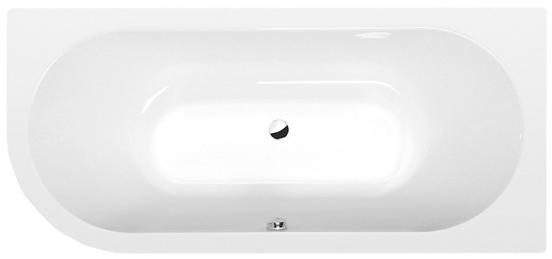 VIVA R SLIM asymmetrische Badewanne 175x80x47cm, weiß