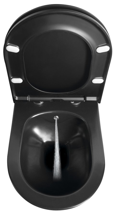 AVVA Hänge-WC mit Bidetbrause, Rimless, 35,5x53 cm, schwarz matt