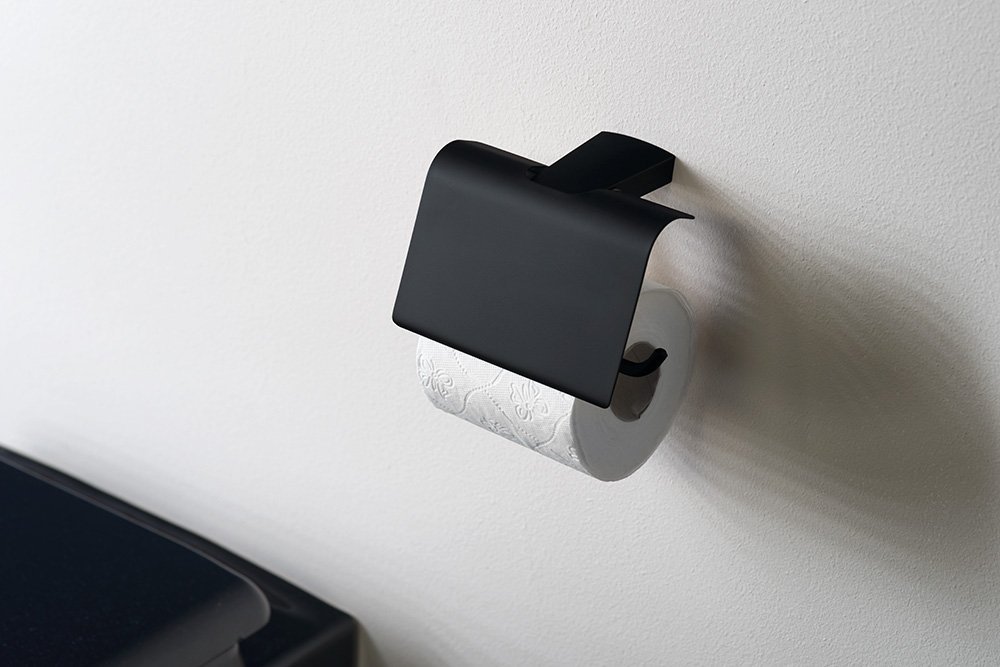 ZEN Toilettenpapierhalter mit Deckel, schwarz