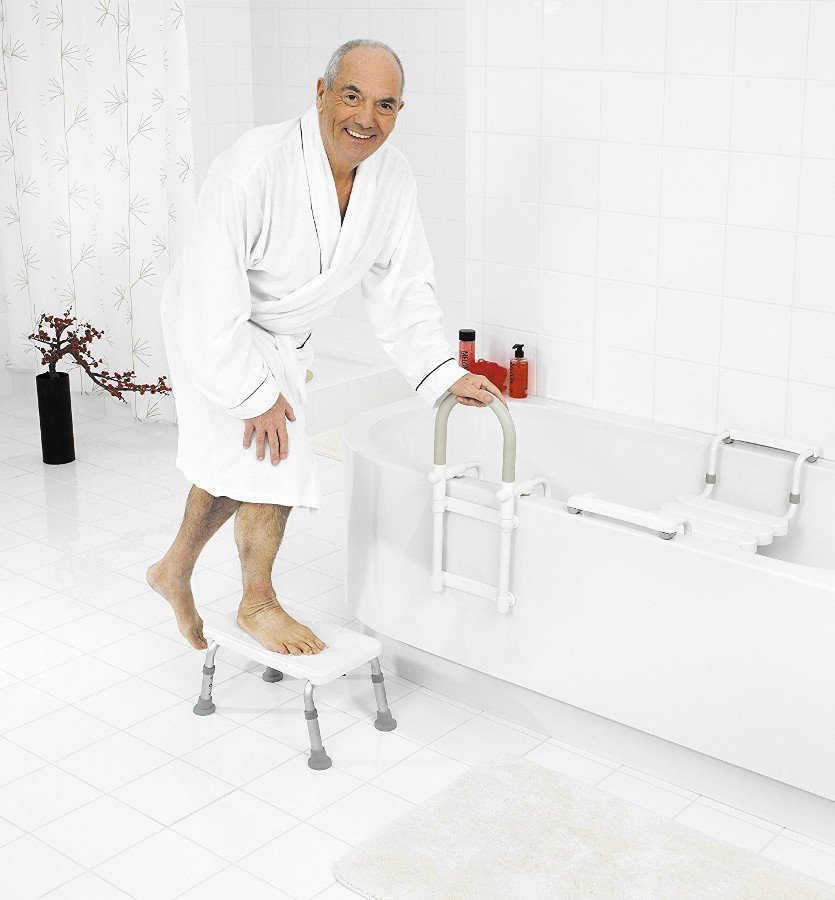 Badstuhl für Füße, höhenverstellbar, weiß