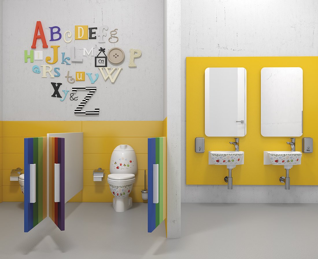 KID Kind-WC inkl.Spülkasten, Abgang senkrecht, mit Farbdruck