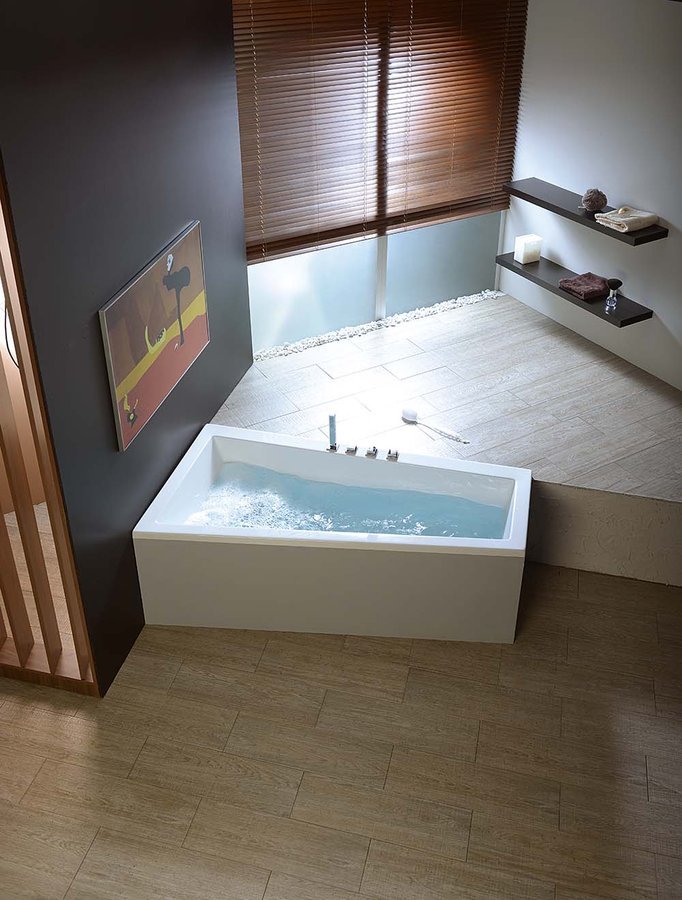ANDRA L asymmetrische Badewanne 170x90x45cm, links, weiß