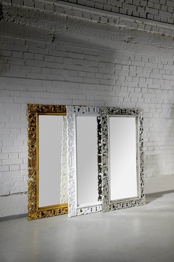 SCULE Rahmenspiegel, 80x120cm, Altweiß