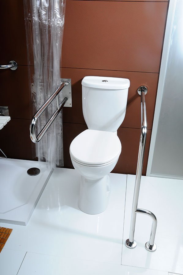 Kombi-WC erhöht, 36,3x67,2cm, Abgang senkrecht