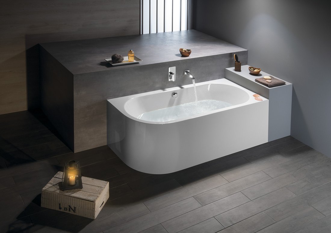 VIVA R MONOLITH asymmetrische Badewanne 170x75x60cm, weiß