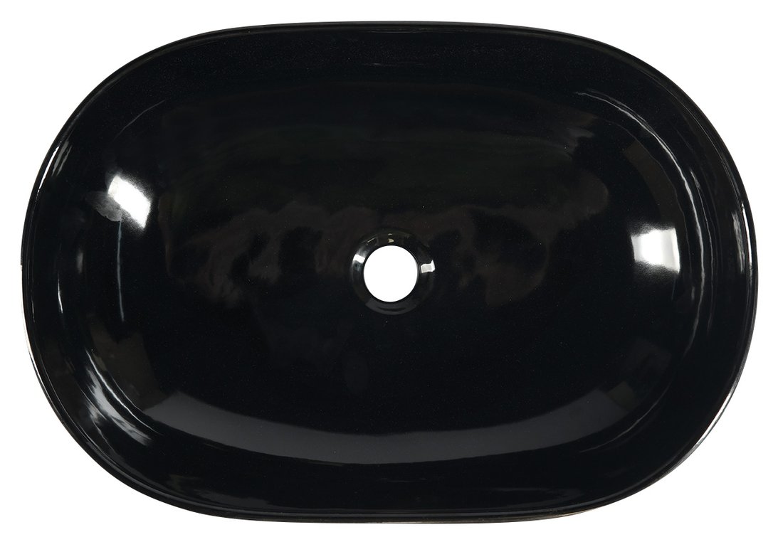 PRIORI Keramik-Waschtisch, 58x40cm, Schwarz