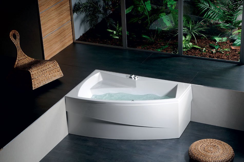 EVIA R 170 asymmetrische Badewanne 170x100x47cm, rechts, weiß