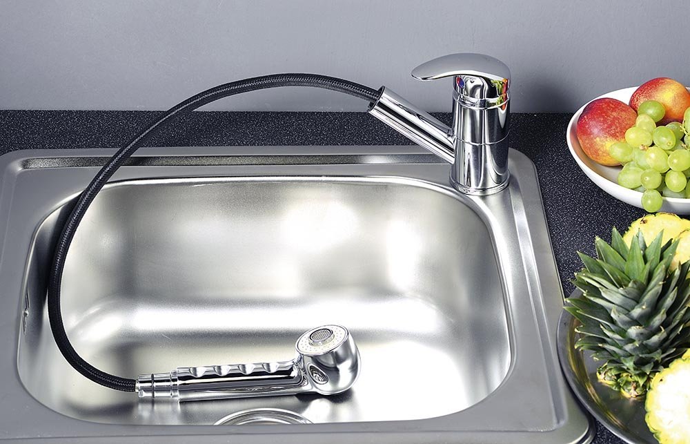 KASIOPEA Küchenarmatur mit ausziehbarer Spülbrause, Chrom