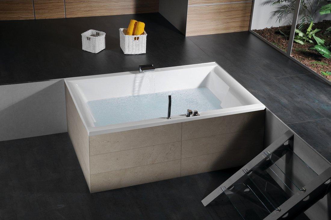 DUPLA asymmetrische Badewanne 180x120x54cm, weiß