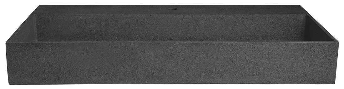 QUADRADO Betonwaschtisch inkl. Abfall, 96x44 cm, schwarzer Granit
