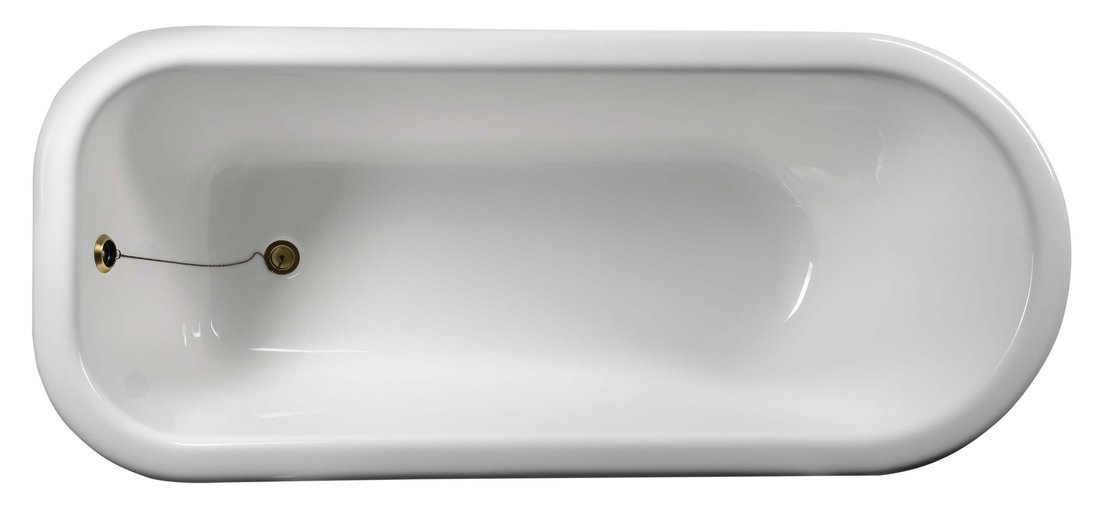 FOXTROT Freistehende Badewanne 170x75x47cm, Füße bronze, weiß