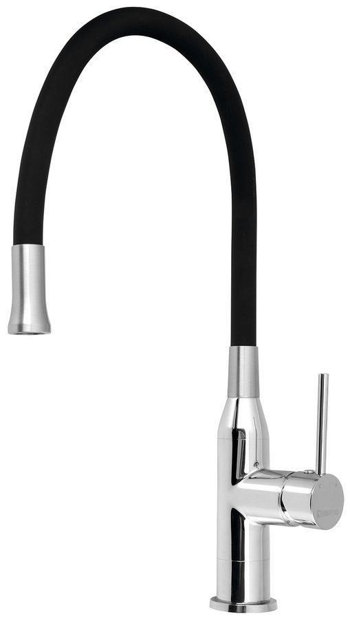 SILI Küchenarmatur mit flexibler Auslauf, Schwarz/Chrom