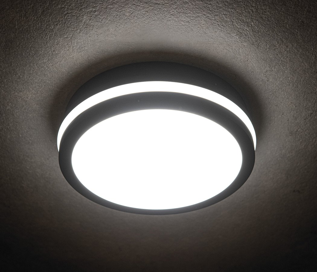 BENO LED-Deckenlampe Ø260x55mm, 24W, Graphitschwarz