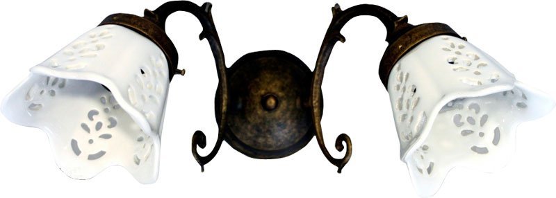 BRINDISI Lampe E14 2x40W, 230V, Keramikschirm, bronze