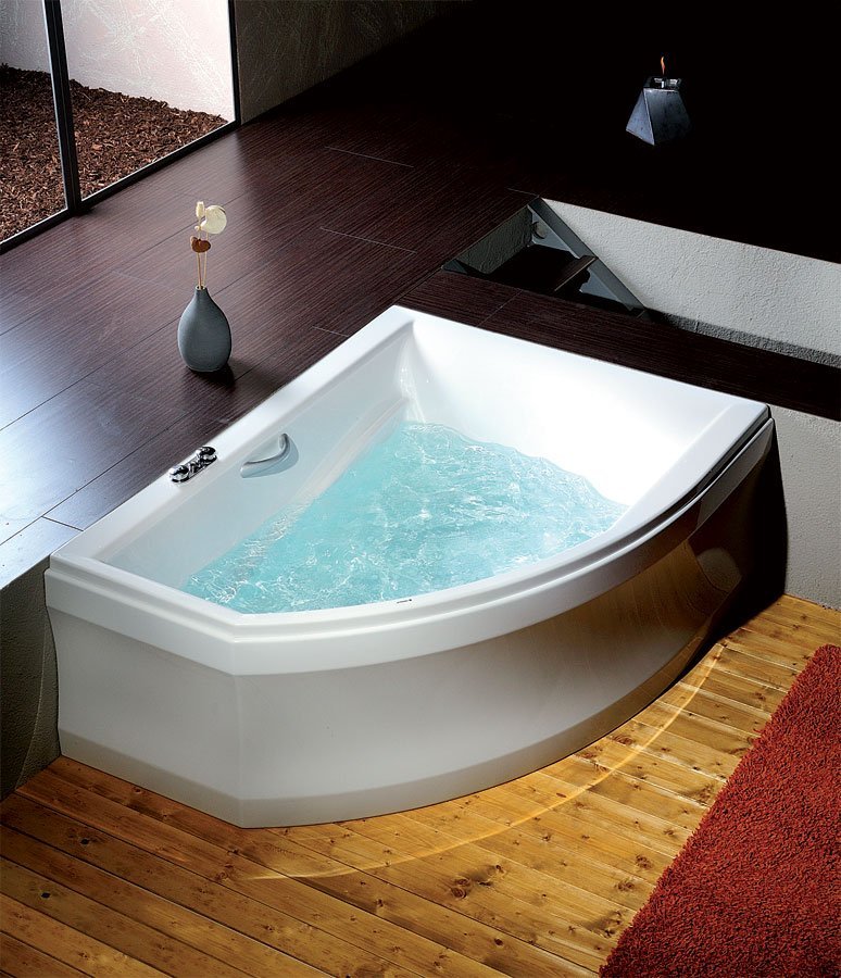 TANDEM R asymmetrische Badewanne 170x130x50cm, rechts, weiß
