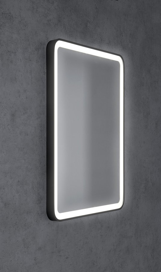 VENERO Spiegel mit LED Beleuchtung 60x80cm, schwarz