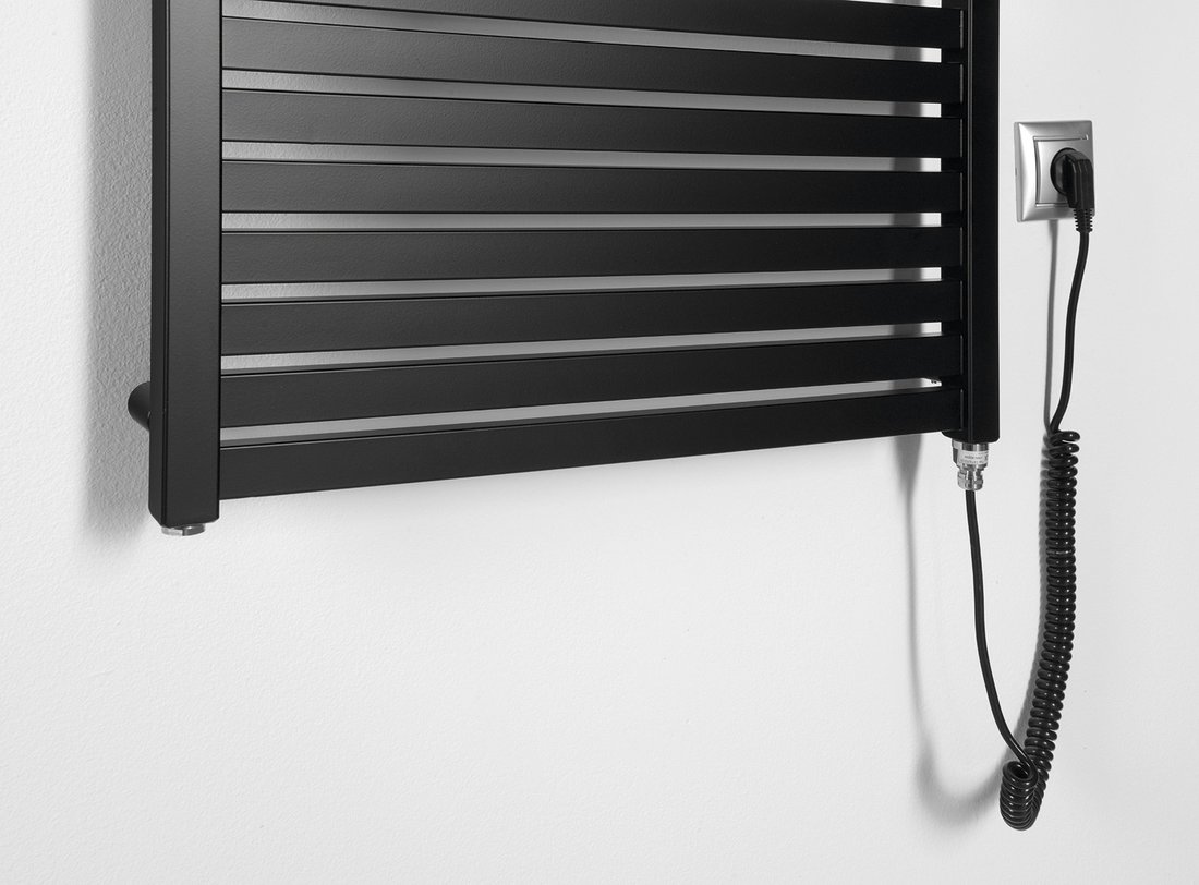 TONDI-E Elektrischer Badheizkörper, gerade, 600x970 mm, 400W, schwarz matt