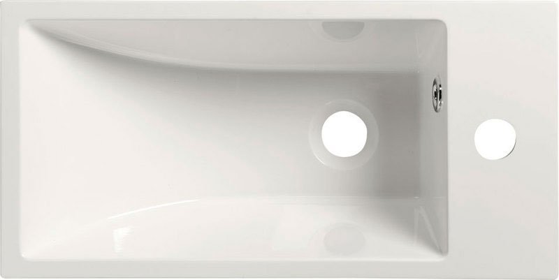 ARIANA Gussmarmor-Waschtisch 50x10x25 cm, rechts, weiß