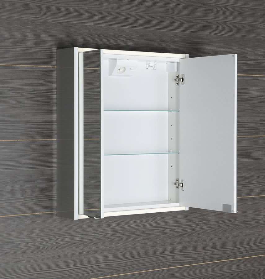 BATU Spiegelschrank 60x71x15 cm, 2x LED Beleuchtung, weiß