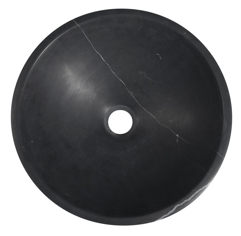 BLOK Stein-Waschtisch Durchmesser 40cm, Marquin schwarz, matt