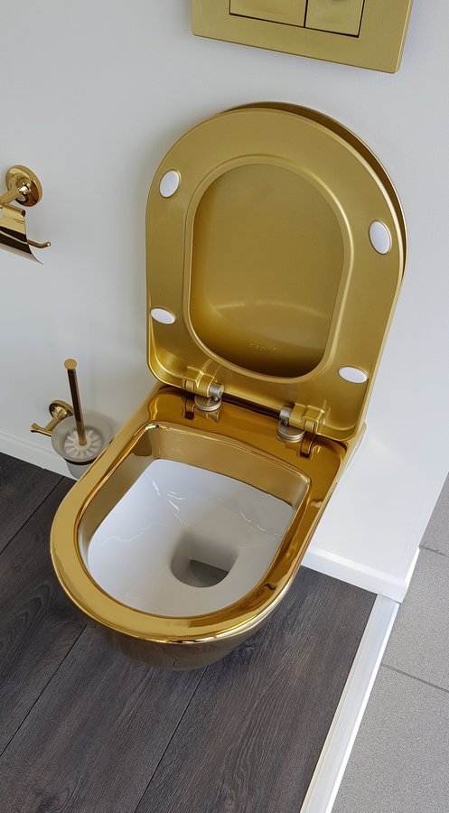 PAULA Hänge-WC, 35,5x50cm, gold
