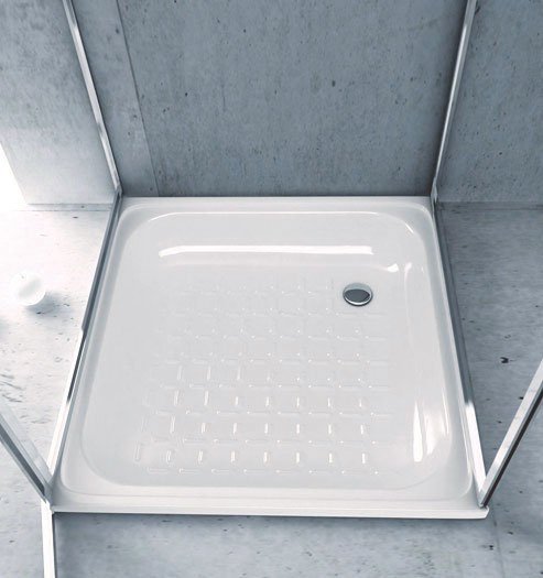 Emaille-Duschwanne, Quadrat, 70x70x12cm, weiß