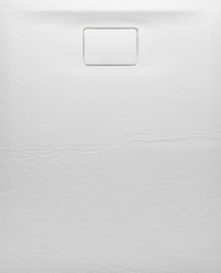 ACORA Duschwanne aus gegossenem Marmor, 120x80x2,9cm, Rechteck, weiß, Steind